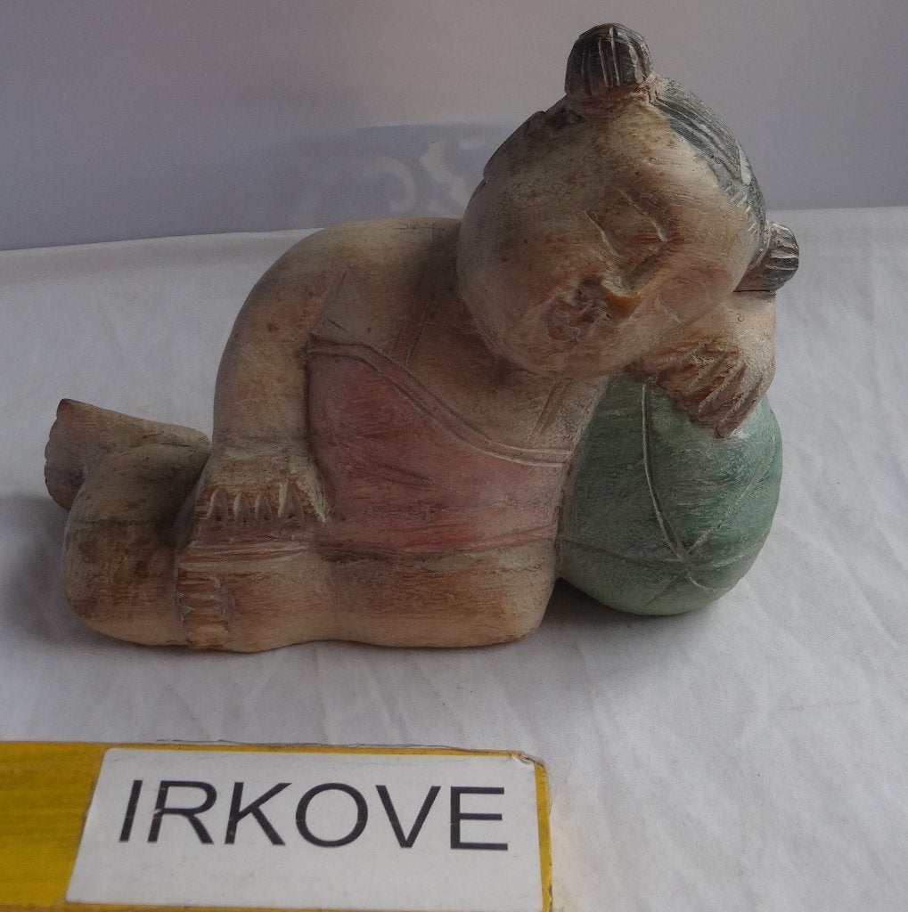 SLAPEND KINDJE * Thailand Gemerkt Hout *, Overige onderwerpen, Minder dan 20 cm, Verzenden, Gepatineerd