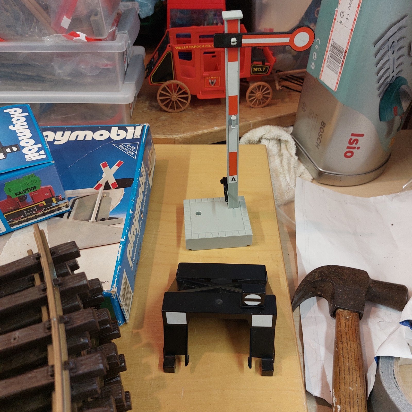 Playmobil LGB seinpaal & stootblok, Ophalen, Gebruikt, Gelijkstroom, Overige typen