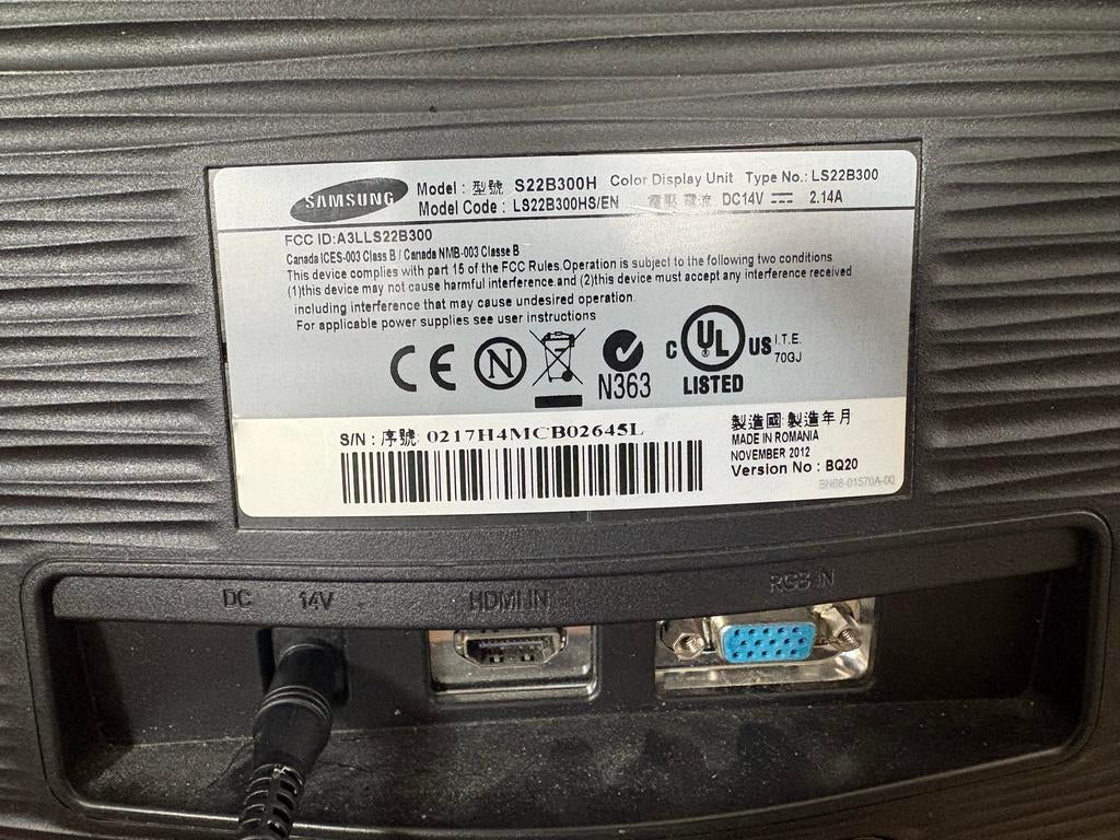 Samsung SyncMaster S22B300H monitor, Ophalen, Gebruikt, HDMI