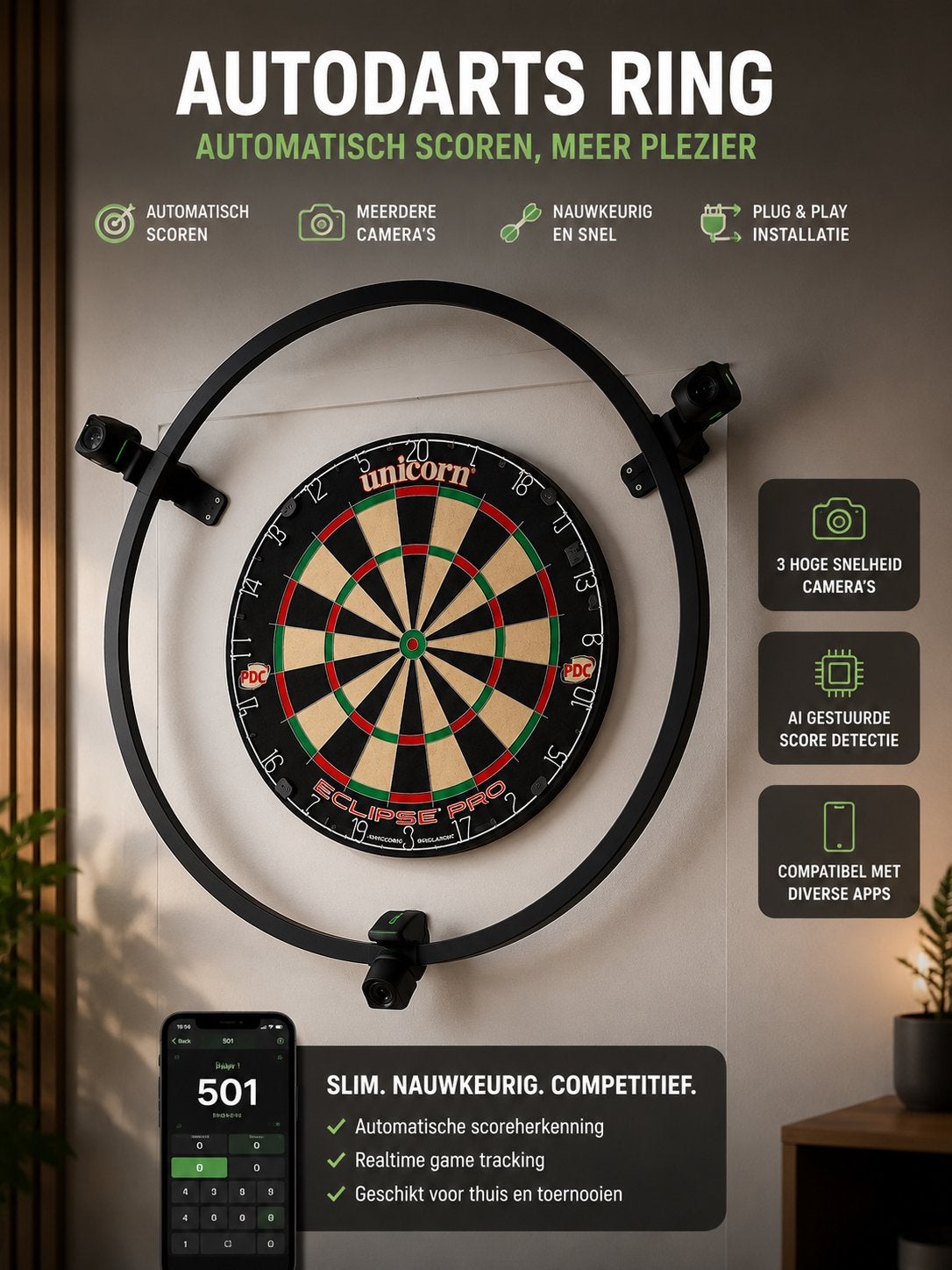 Autodarts Dartring 3D geprint, Verzenden, Nieuw, Overige typen