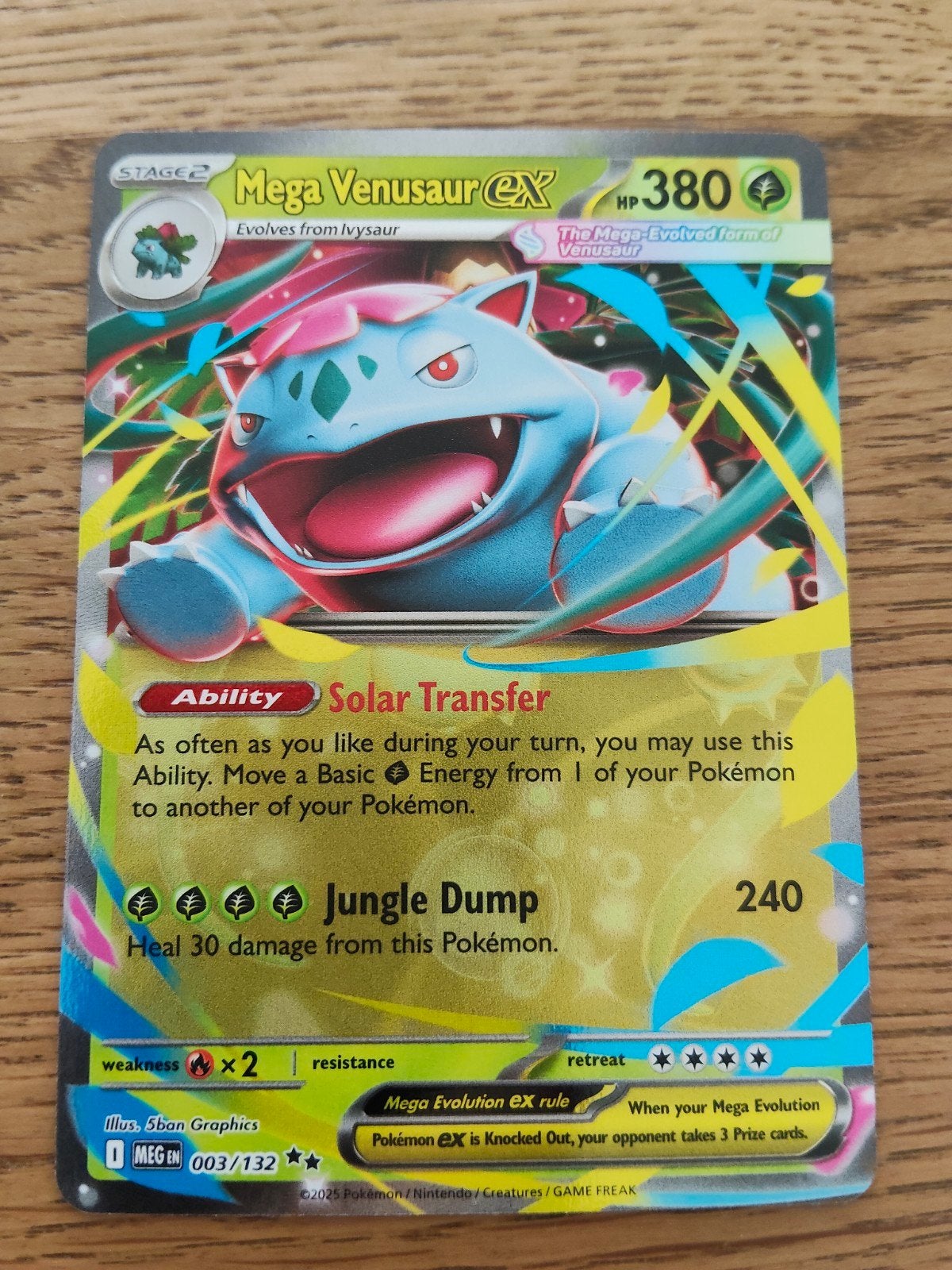 Mega venusaur ex, Ophalen of Verzenden, Zo goed als nieuw, Losse kaart