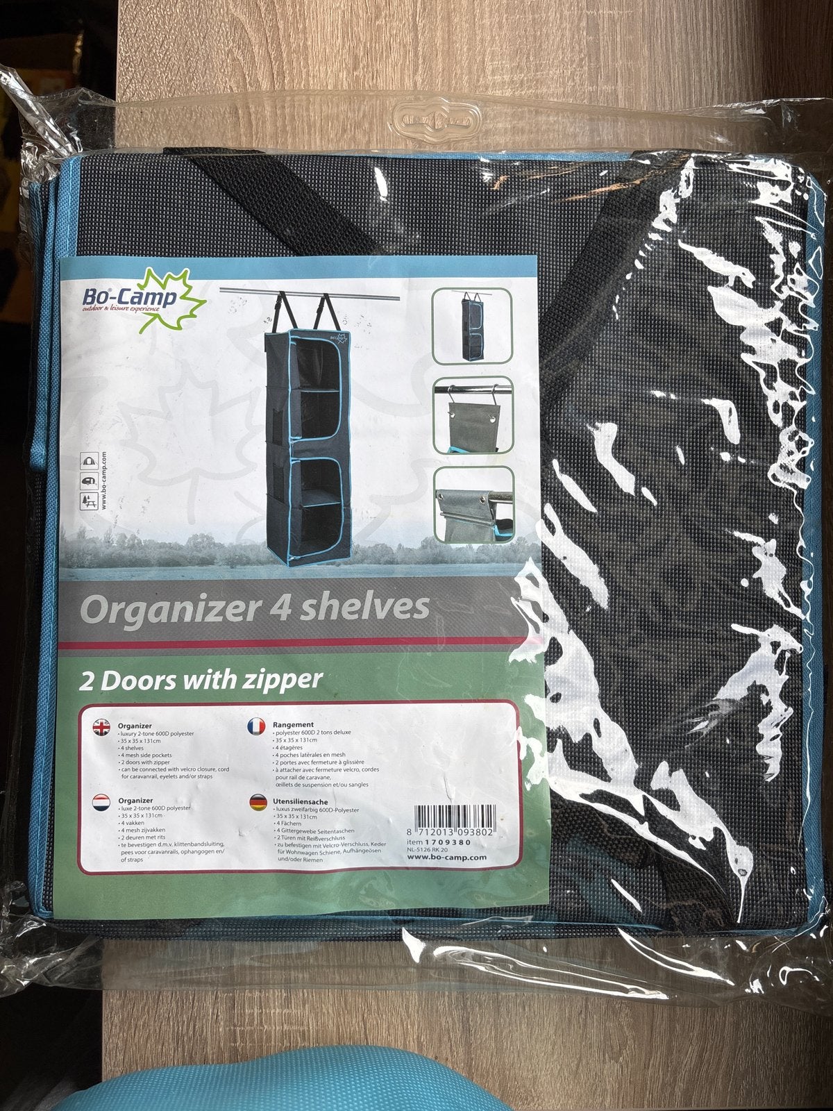Bo-Camp Organizer 4 planken met ritsen, Ophalen, Nieuw