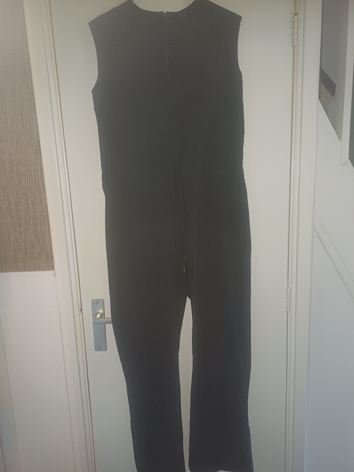 Travel V-hals Mouwloze Jumpsuit Donkerblauw Maat M, Maat 38/40 (M), Mp, Blauw, Nieuw
