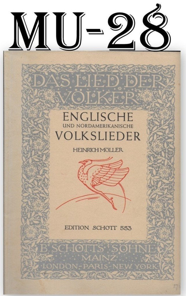MU-28 Bladmuziek Engelse Volksliederen ( piano), Gebruikt, Klassiek, Ophalen of Verzenden, Artiest of Componist