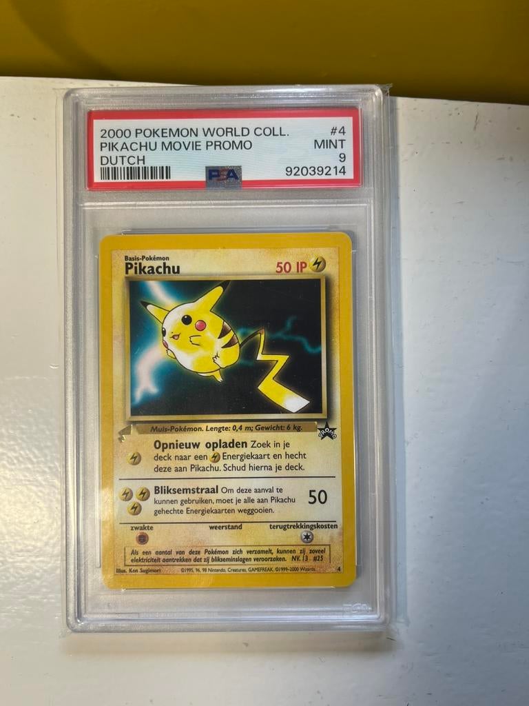Pokemon kaart graded psa 9 pikachu movie promo, Hobby en Vrije tijd, Verzamelkaartspellen | Pokémon, Ophalen of Verzenden, Zo goed als nieuw