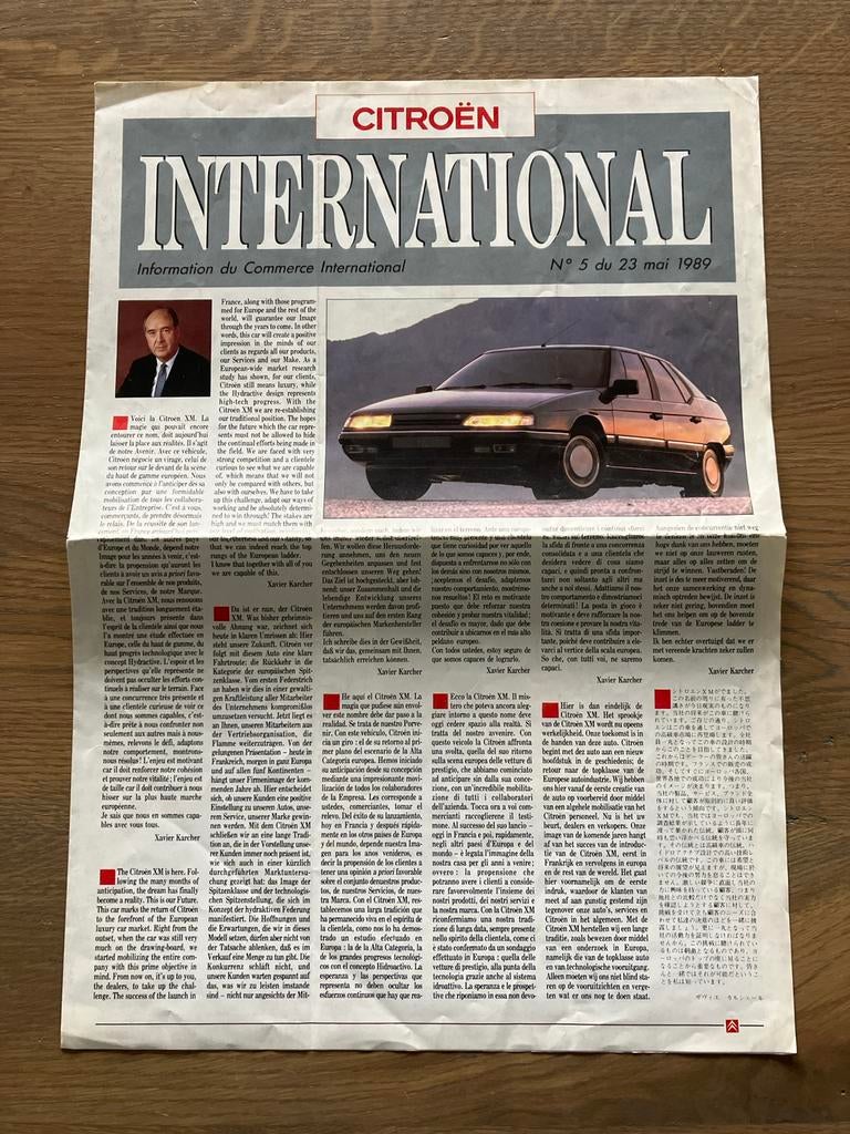 Originele Citroën XM introductiekrant (mei 1989), Boeken, Ophalen of Verzenden, Gelezen, Citroën