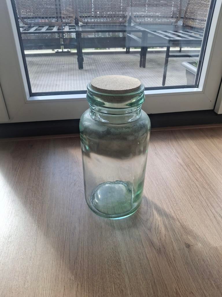 Grote glazen pot met kurk - Ideaal voor terrarium planten, Ophalen of Verzenden, Zo goed als nieuw