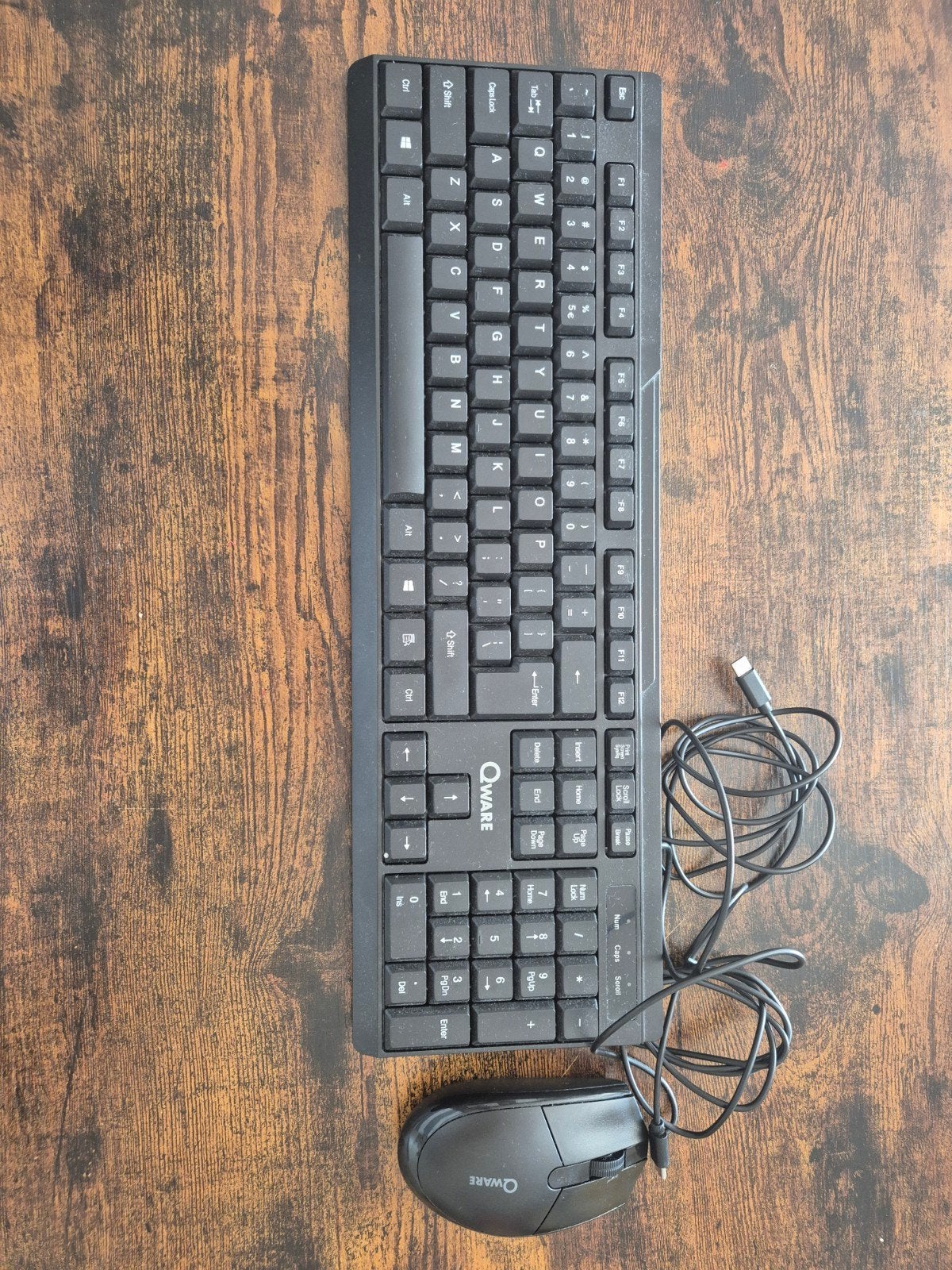 bedraad toetsenbord en muis - QWERTY, Ophalen, Qware, Toetsenbord en muis-set, Zo goed als nieuw