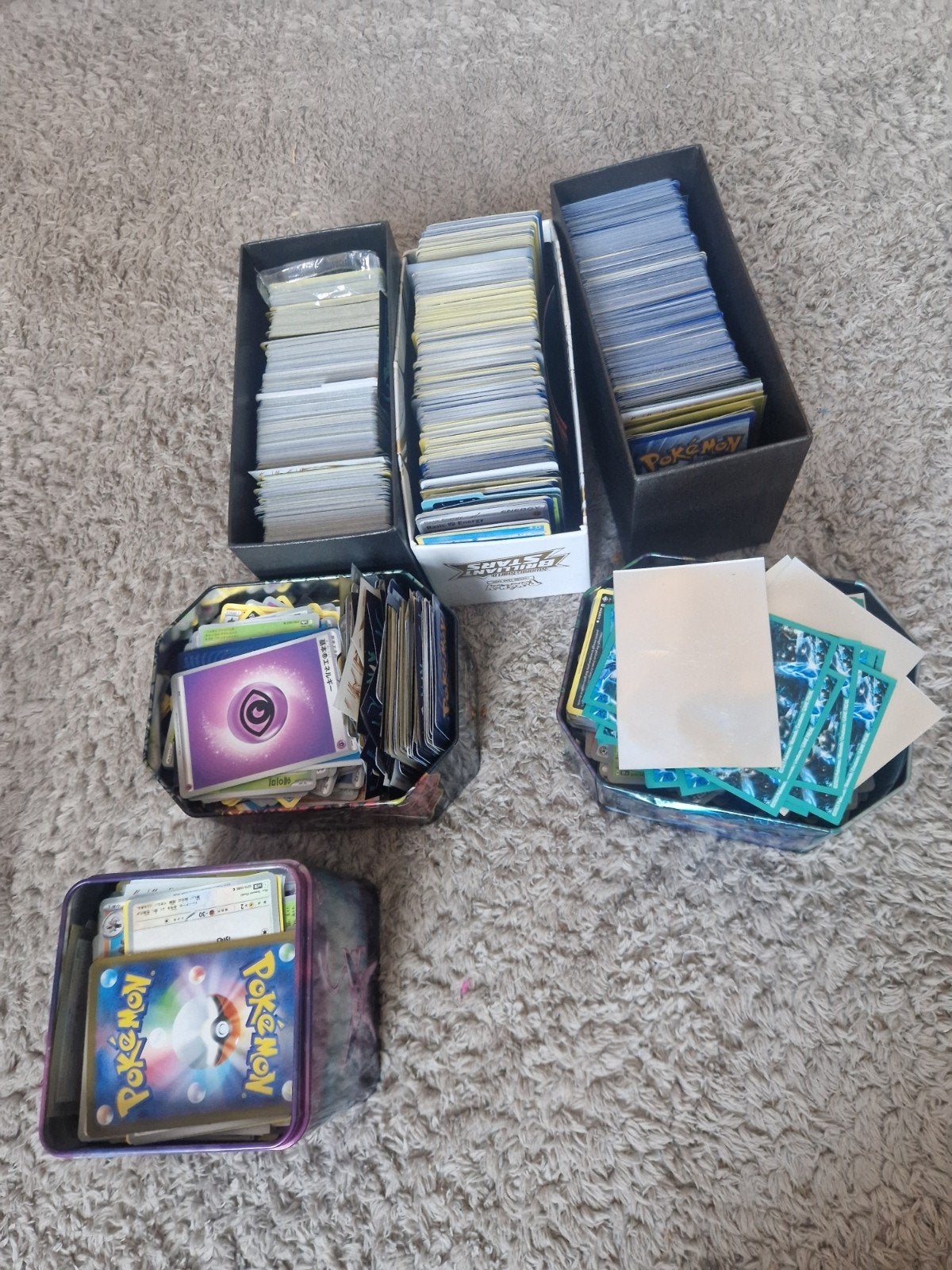 Grote collectie Pokémon kaarten en sleeves, Ophalen of Verzenden, Zo goed als nieuw, Meerdere kaarten, Foil