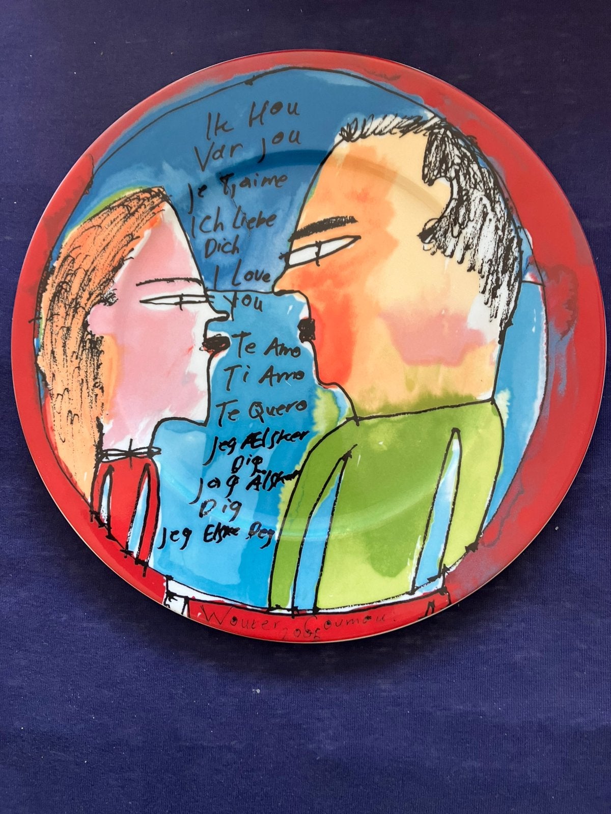 Heinrich Winterling bord met decoratie van Wouter Coumou, Ophalen of Verzenden