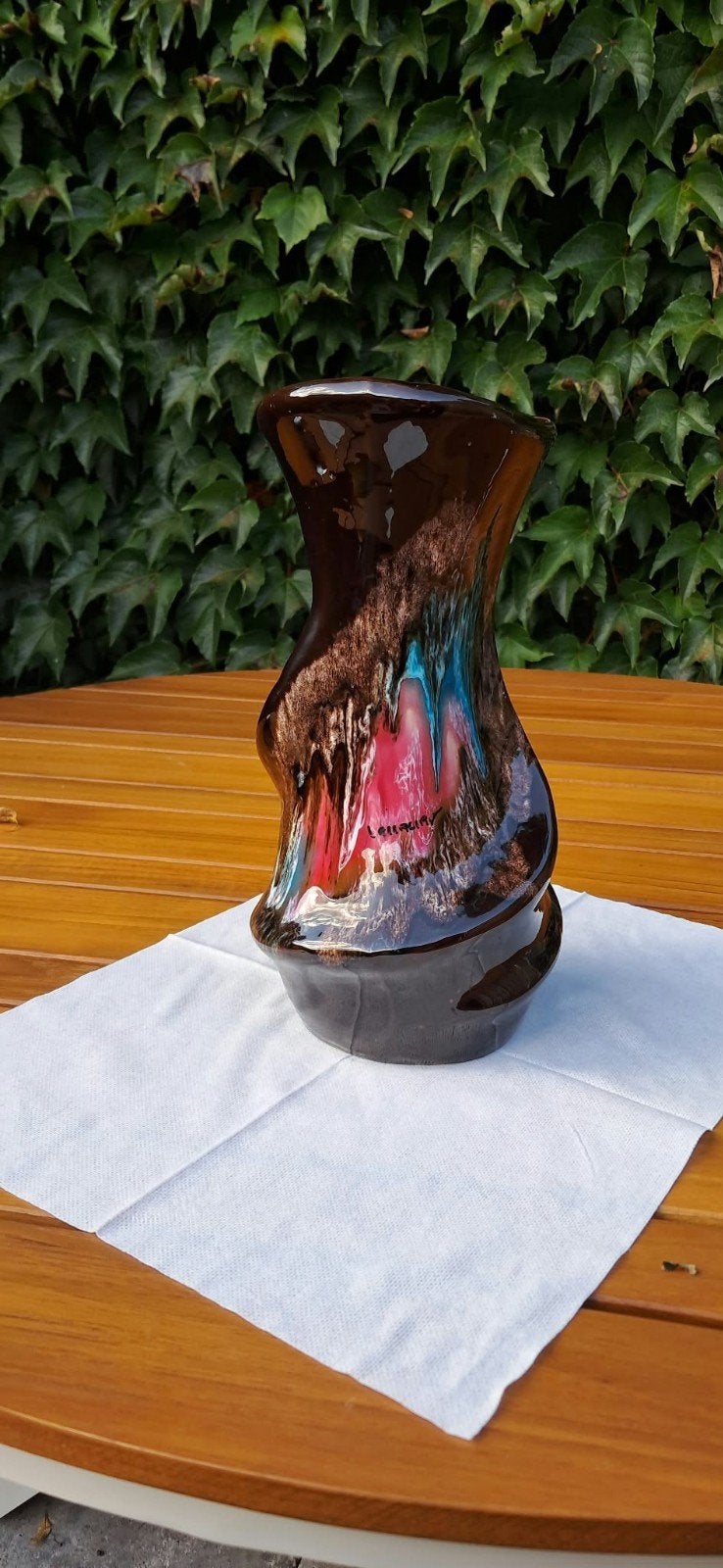Prachtige Vintage Vallauris Vaas - Fat Lava / Druppelglazuur, Ophalen of Verzenden