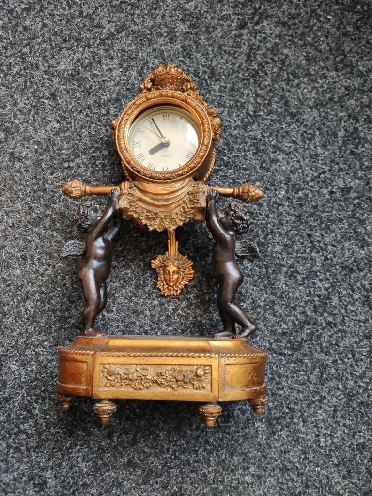 Tafelklok met Engeltjes - Decoratieve Kwarts Klok, Antiek en Kunst, Antiek | Klokken, Ophalen