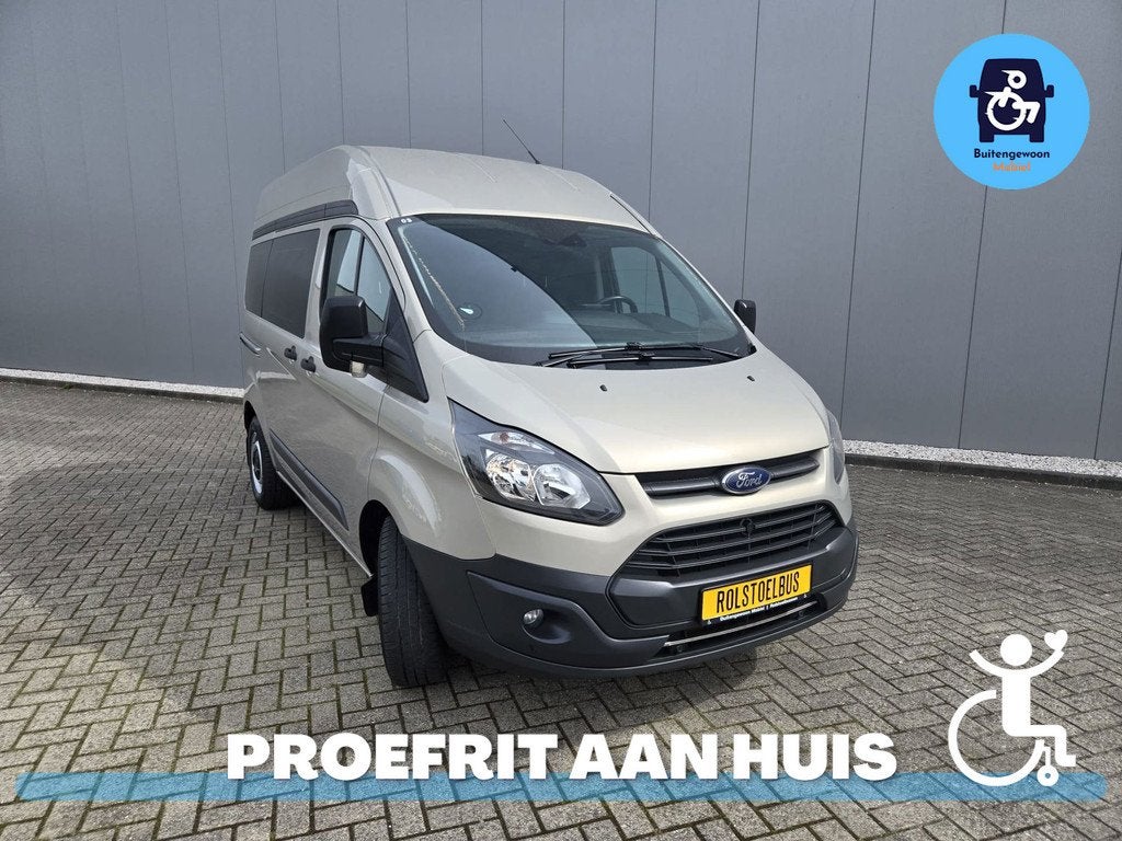 Ford Transit Custom Rolstoelbus | Automaat (Airco) 2018, Auto's, 12 maanden, Stof, Gebruikt, Zwart