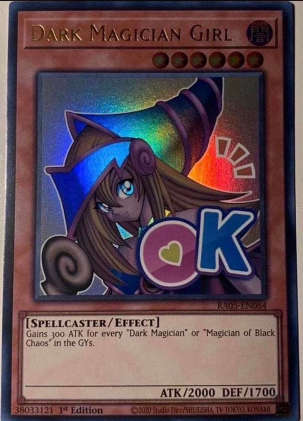 Yu-Gi-Oh! Dark Magician Girl RA05 1st Edition !, Hobby en Vrije tijd, Verzamelkaartspellen | Yu-gi-Oh!, Ophalen of Verzenden, Zo goed als nieuw