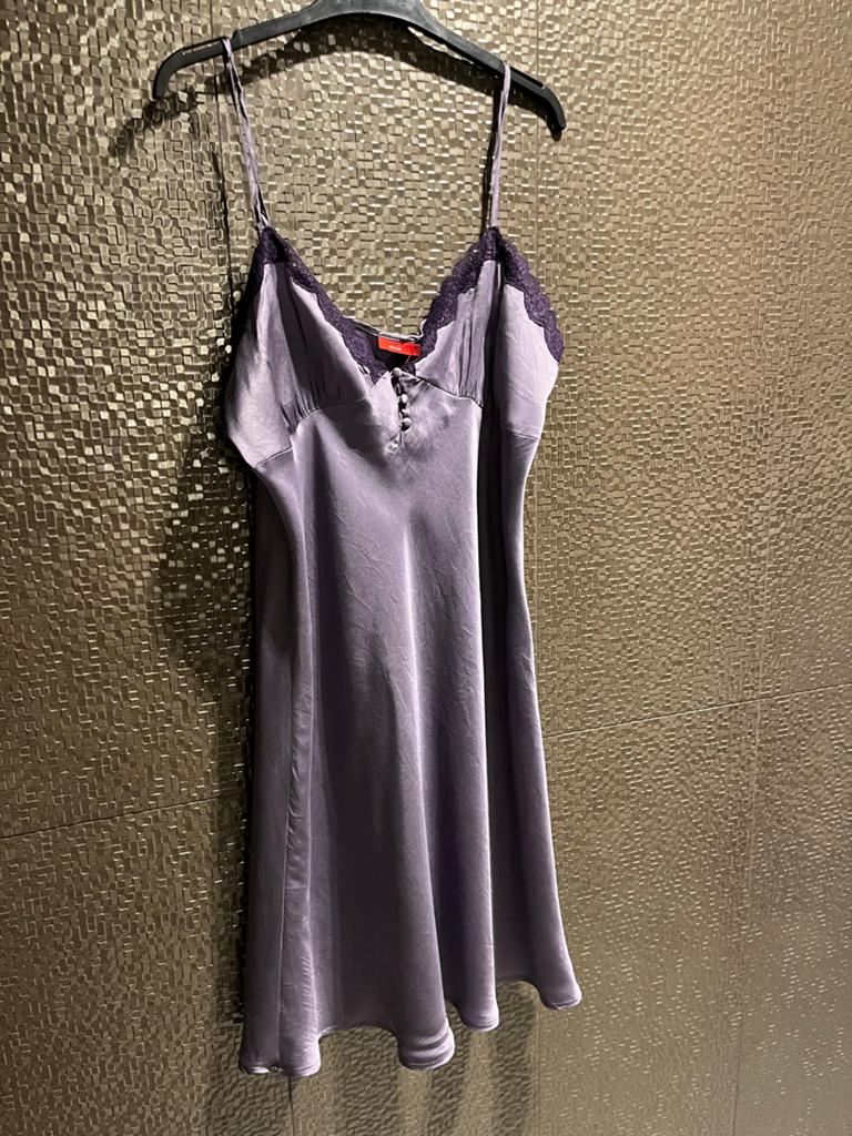Lila Zijden jurk Tissaia - Maat 50/52, Ophalen of Verzenden, Zo goed als nieuw, Maat 46/48 (XL) of groter