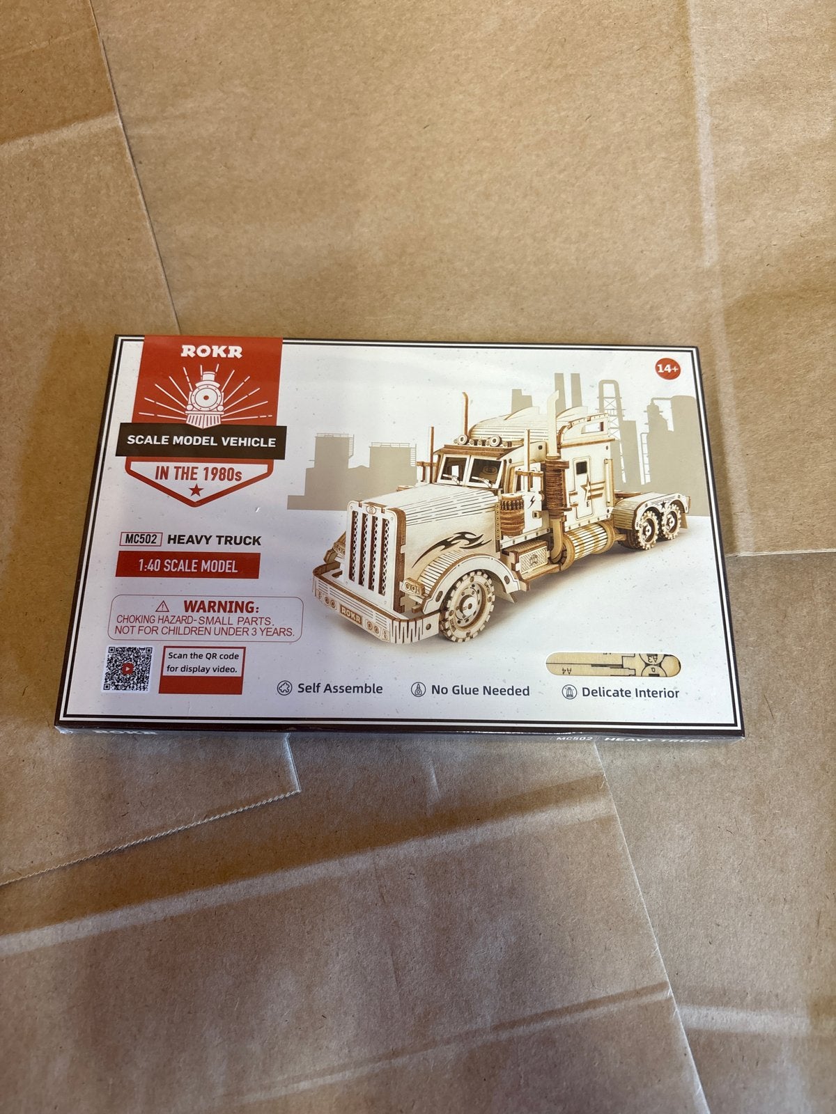 ROKR MC502 Heavy Truck 1:40 Schaalmodel - Houten Bouwpakket, Ophalen of Verzenden, Nieuw