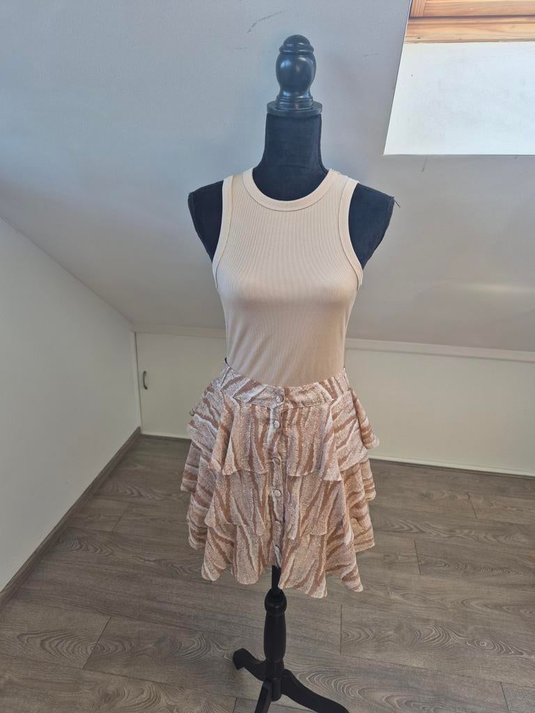 Super leuk rokje. Maat 36, Verzenden, Beige, Zo goed als nieuw, Maat 36 (S)