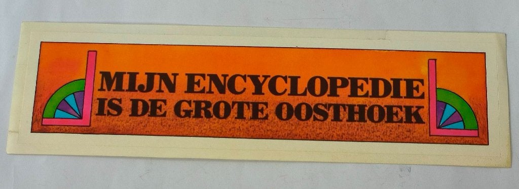 Sticker mijn encyclopedie is de grote Oosthoek, Ophalen of Verzenden, Zo goed als nieuw, Merk