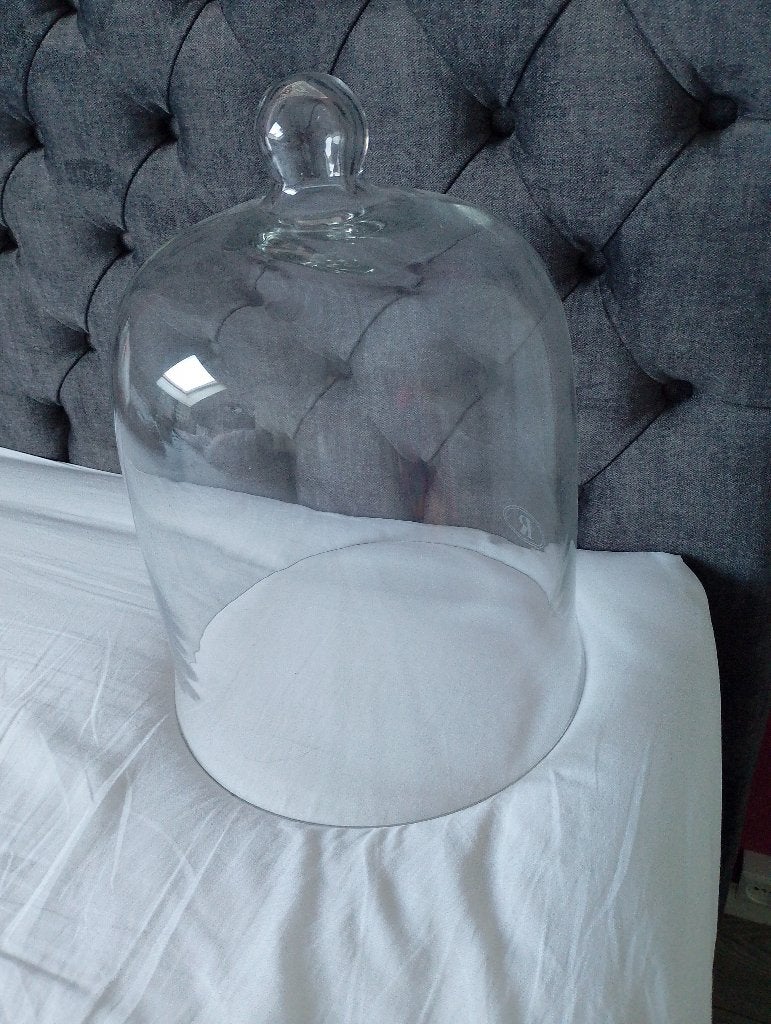 Glazen stolp, Huis en Inrichting, Woonaccessoires | Stolpen, Glas, Ophalen, Zo goed als nieuw, 30 cm