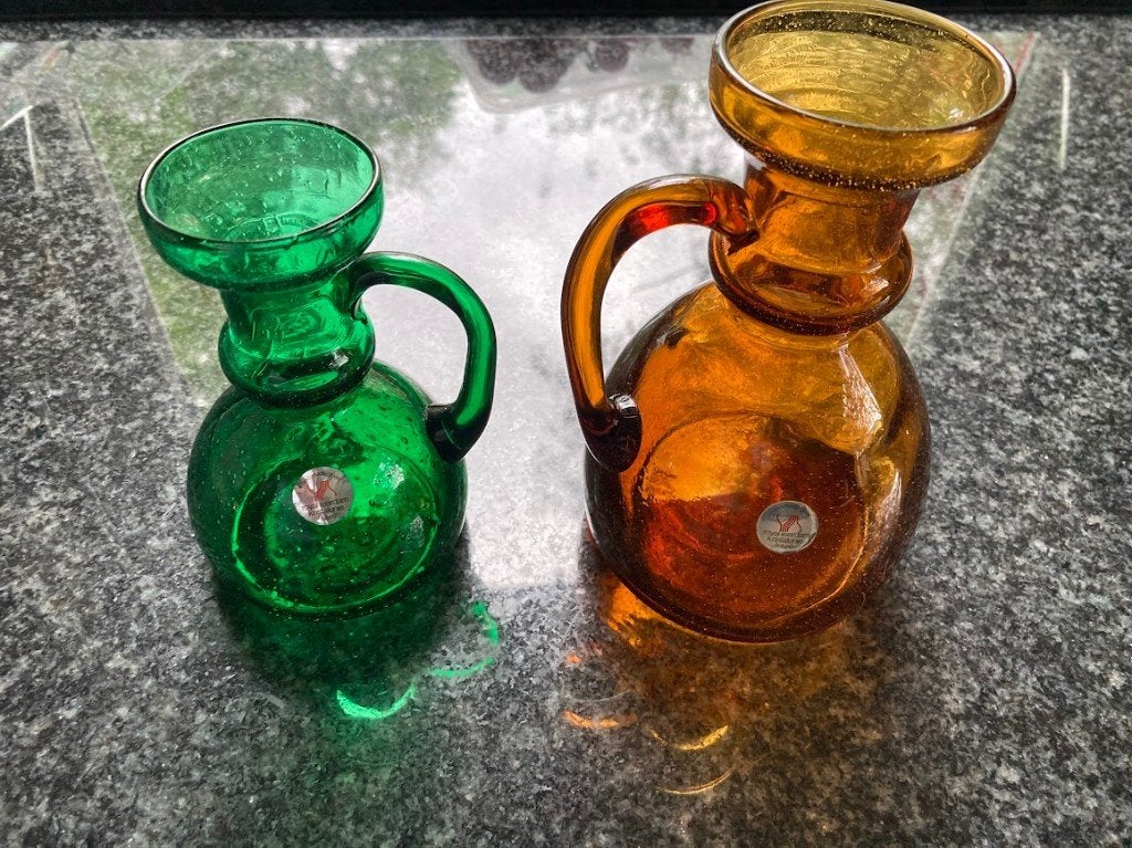 2 Kannetjes Mondgeblazen Floris Meydam. Etruska. 20 euro, Ophalen of Verzenden