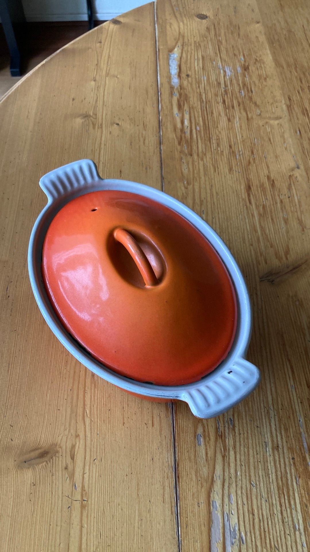 Le Creuset braadpan mini 18 cm gietijzer, Ophalen of Verzenden, Zo goed als nieuw, Gietijzer
