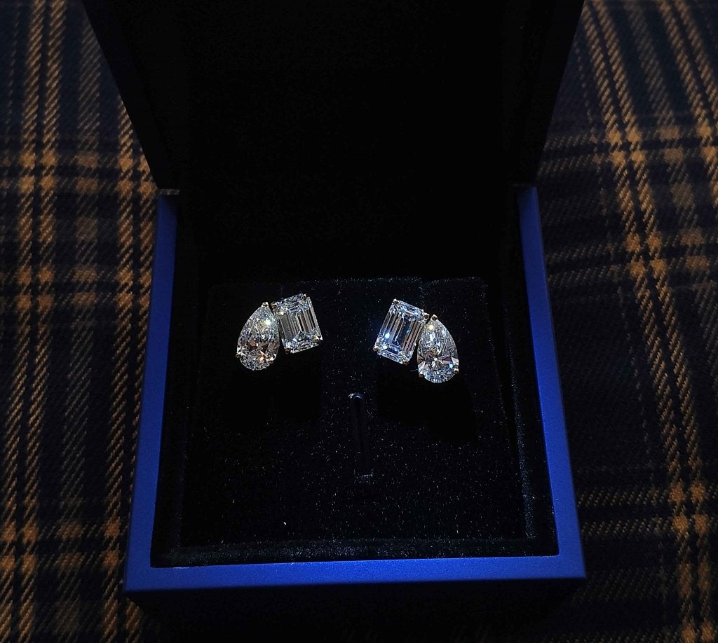 5.09ct "Toi et Moi" Diamanten Oorbellen 14k Goud IGI, Sieraden, Tassen en Uiterlijk, Oorbellen, Nieuw, Knopjes of Stekers, Goud