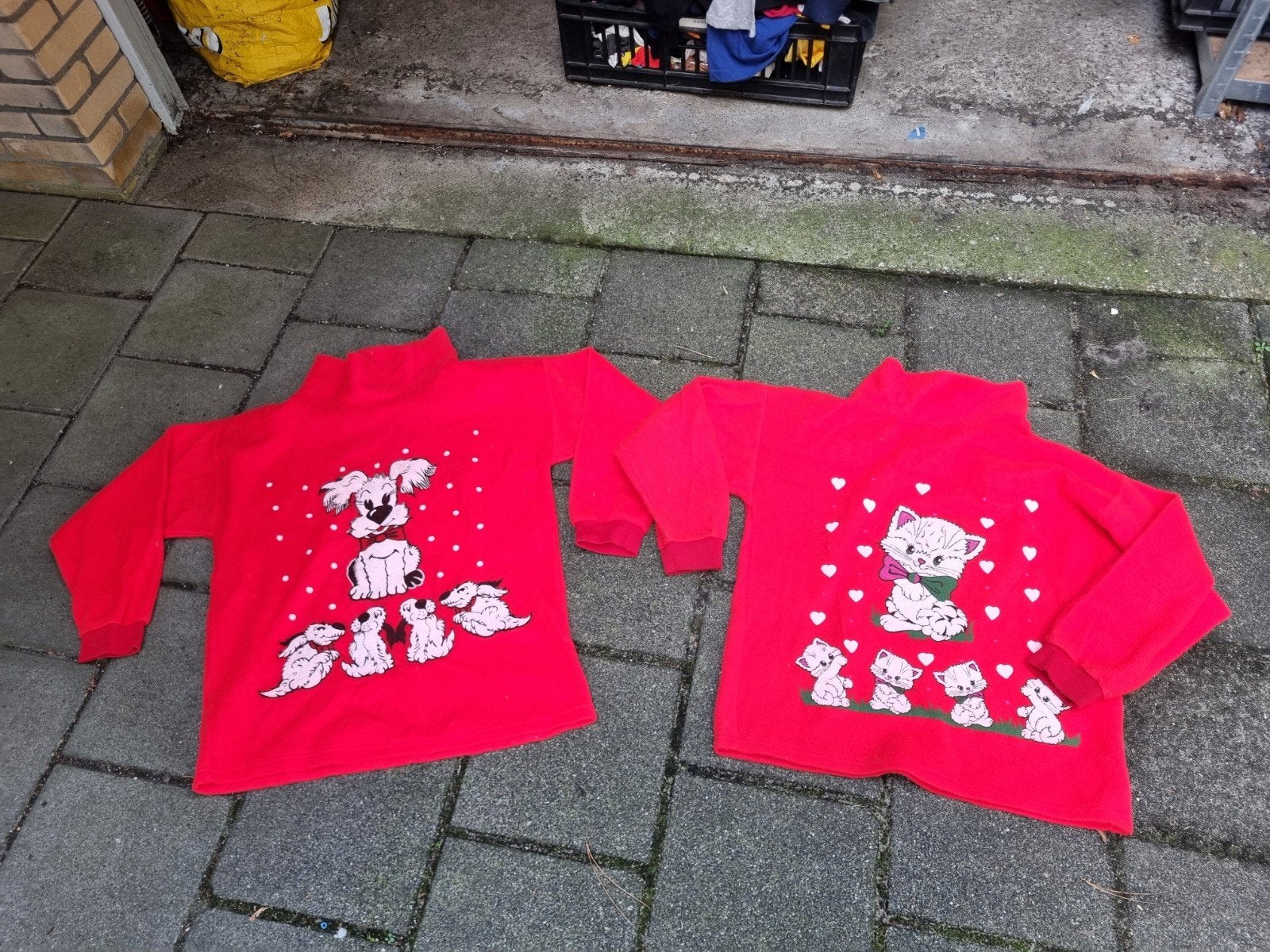 Vintage Fleece Kersttrui met Dierenprint - Jaren '70/'80, Ophalen of Verzenden, Nieuw, Maat 46/48 (XL) of groter, Rood