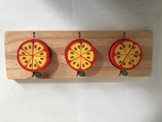 Houten puzzel / fruitpuzzel. JanbibeJan. Rekenen / delen., Ophalen, Zo goed als nieuw, Overige typen