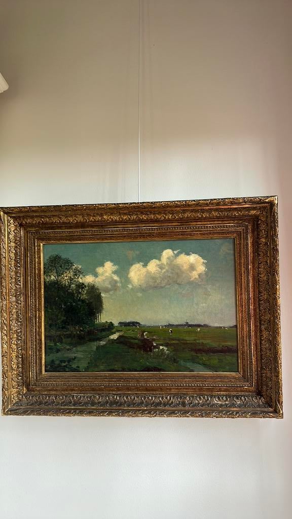 Prachtig olieverf schilderij Dirk van Haaren originele lijst, Antiek en Kunst, Ophalen of Verzenden