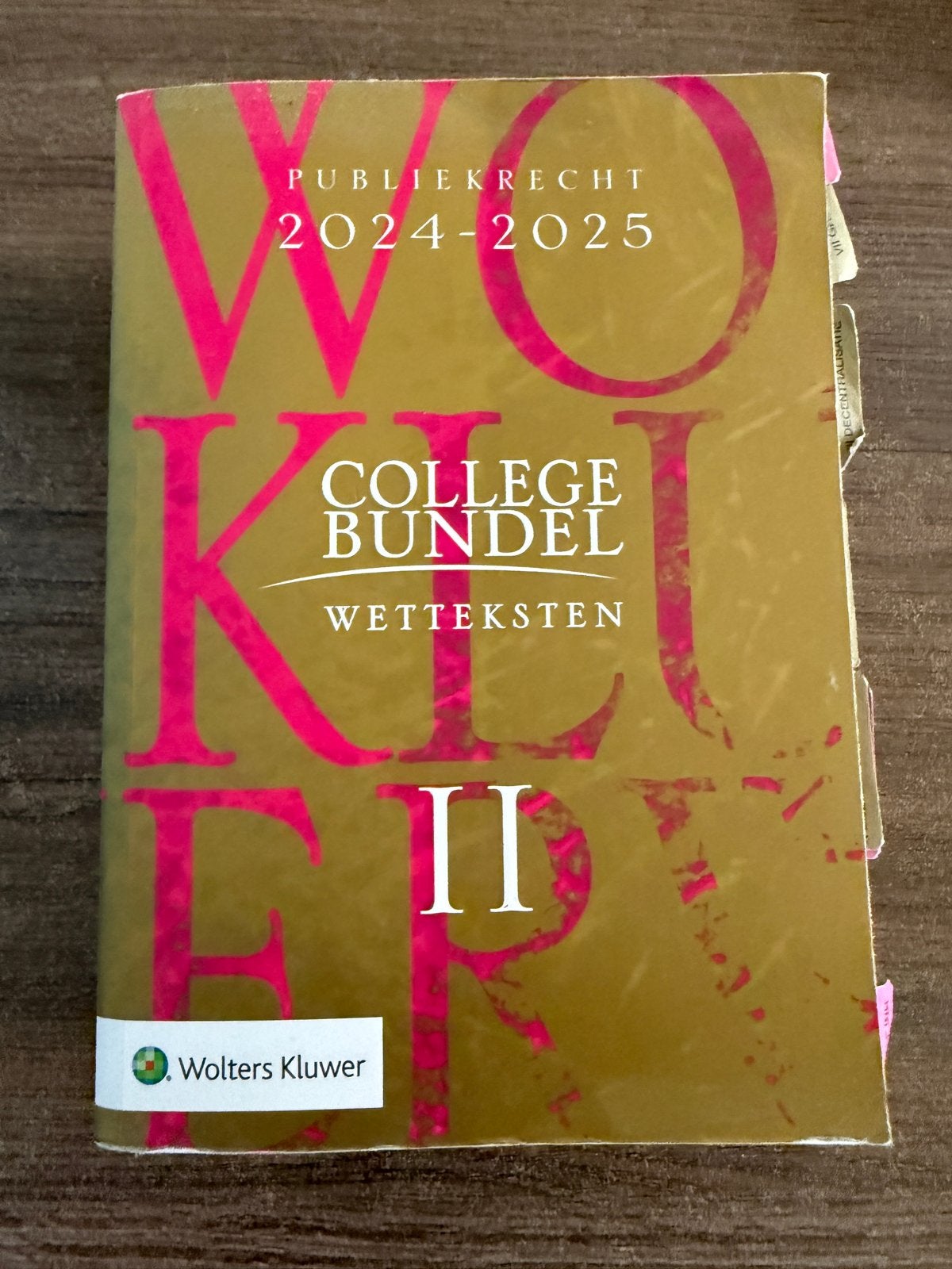 Collegebundel Publiekrecht 2024-2025 Wolters Kluwer, Ophalen of Verzenden, Gamma, Zo goed als nieuw, HBO