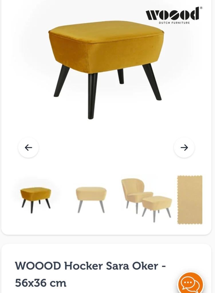 Woood Sara hocker / voetenbank (nieuwprijs 109 euro), Verzenden, Zo goed als nieuw, Overige materialen