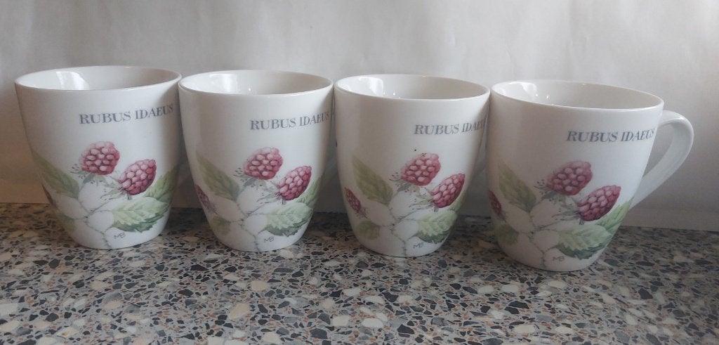 4 bekers beker mok Wildflowers Marjolein Bastin met oor , Huis en Inrichting, Keuken | Servies, Overige merken, Zo goed als nieuw