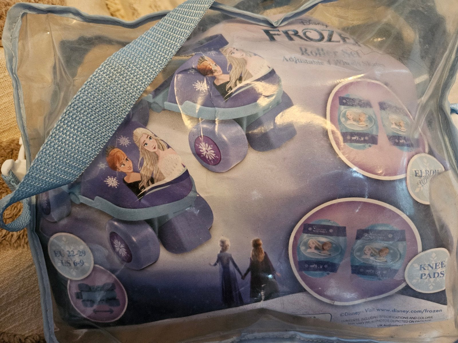 Frozen verstelbare rolschaatsen en beschermset voor kinderen, Ophalen, Verstelbaar, Zo goed als nieuw, Kinderen