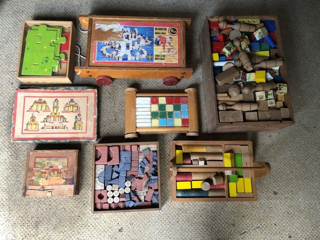 lot van vintage bouwdozen, Ophalen, Gebruikt