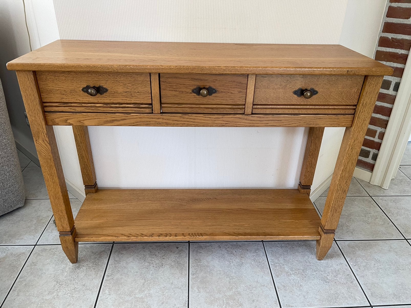 Sidetable, Huis en Inrichting, Tafels | Sidetables, Ophalen, 100 tot 150 cm, Eikenhout, Zo goed als nieuw