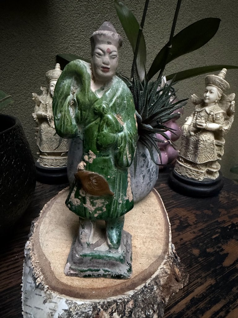 Chinees beeld met lakzegel Chinese man beeldje, Ophalen of Verzenden, Gebruikt, Mens