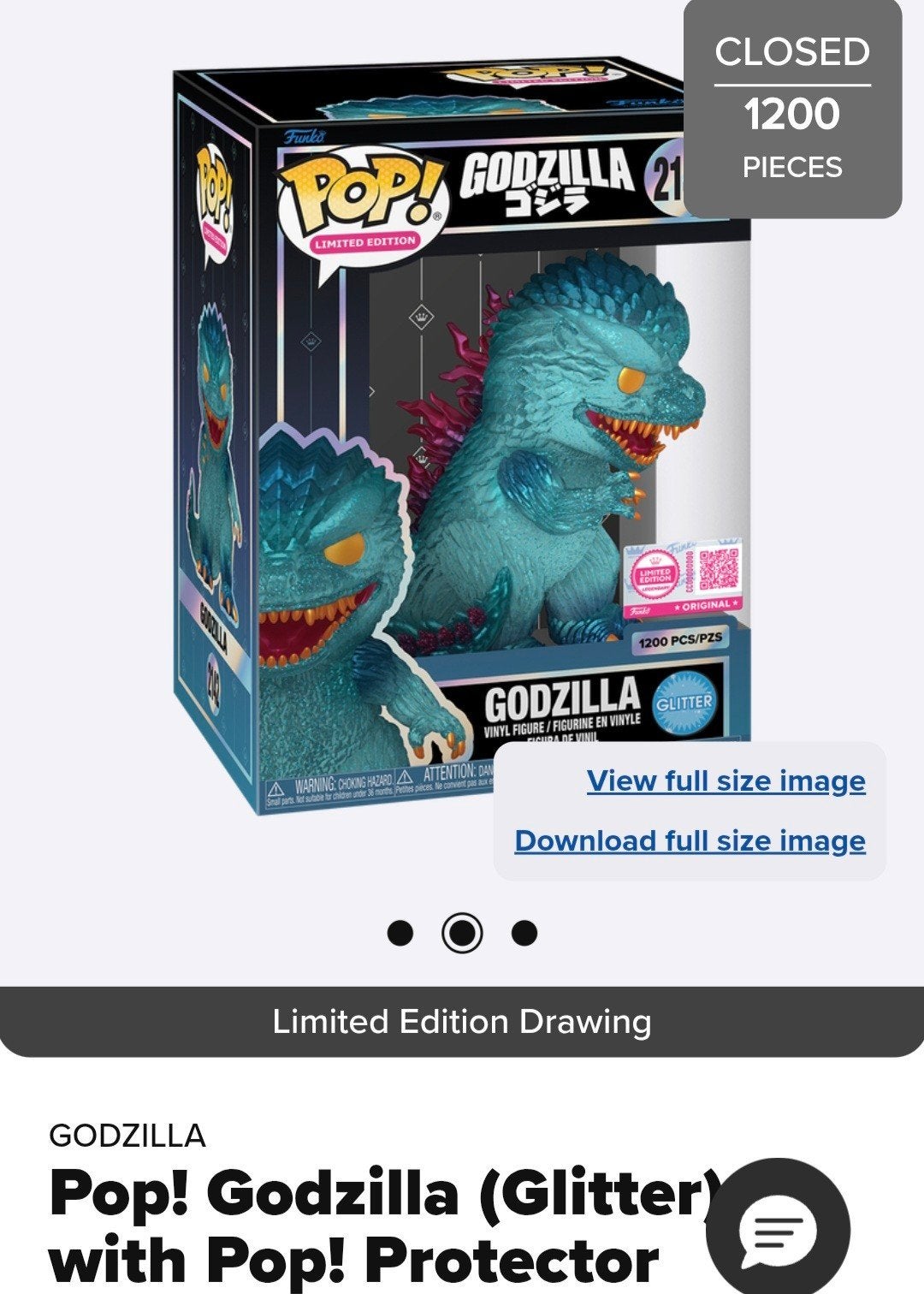 Funko Pop! Godzilla (Glitter) 1200 stuks  - Limited Edition, Verzamelen, Ophalen of Verzenden, Nieuw