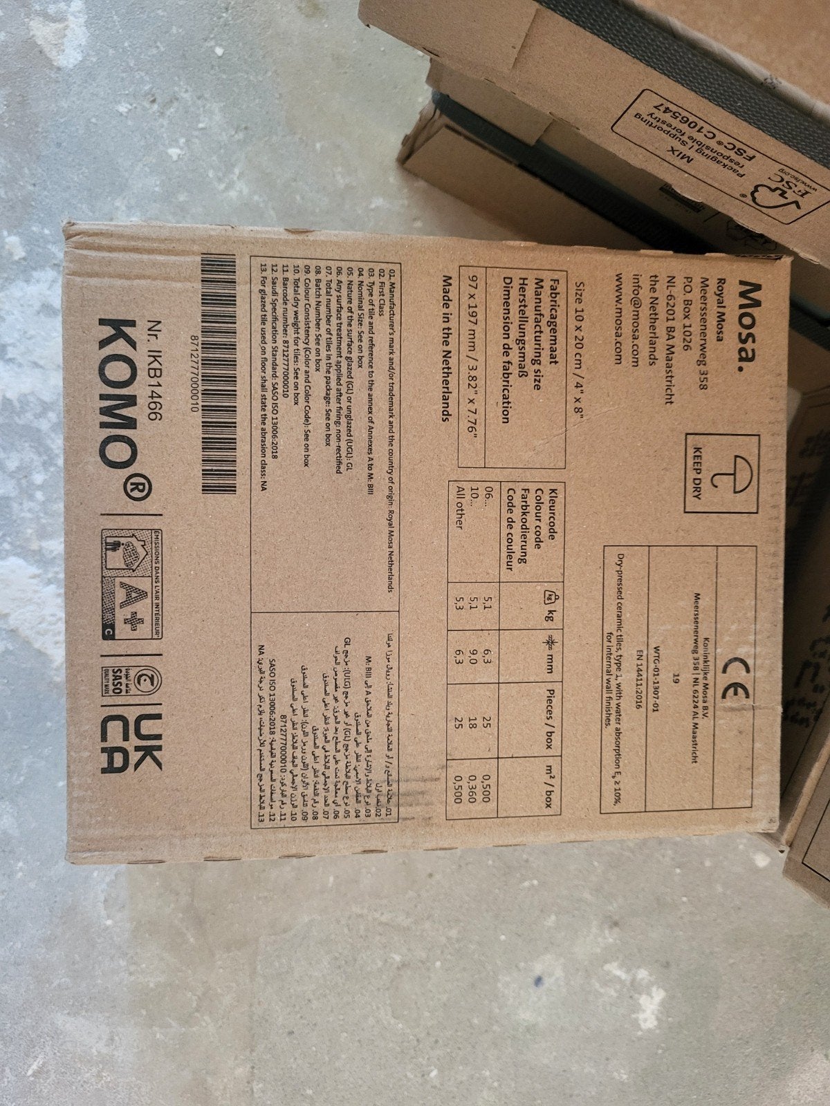 9 dozen Mosa wandtegels (10x20 cm) - Nieuw, overschot, Ophalen, Nieuw, Minder dan 20 cm, 20 tot 40 cm