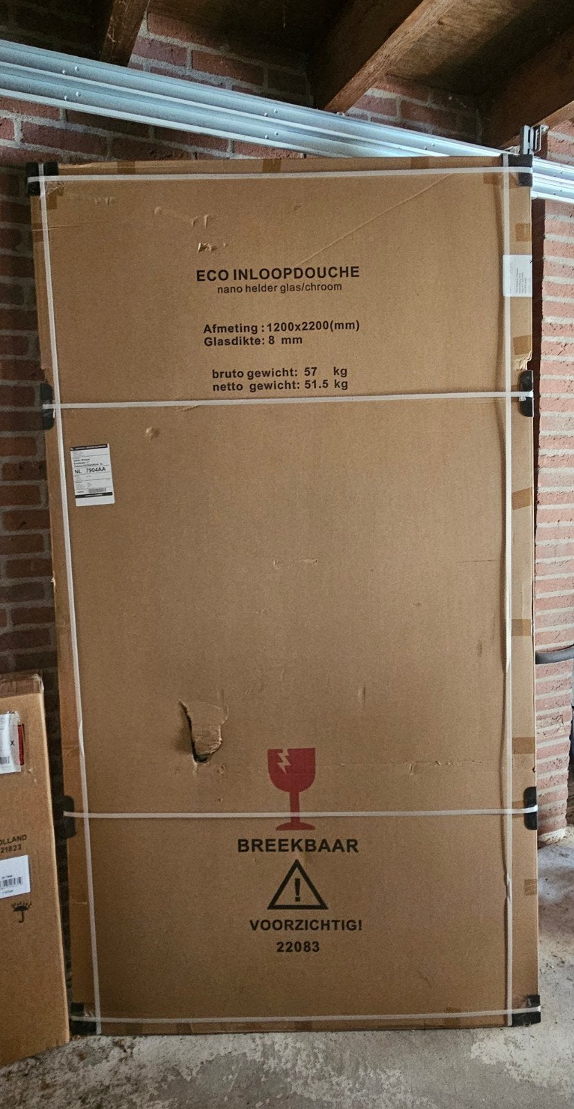 ECO Inloopdouche 120x220cm nano helder glas/chroom, Ophalen, Nieuw, Met douche