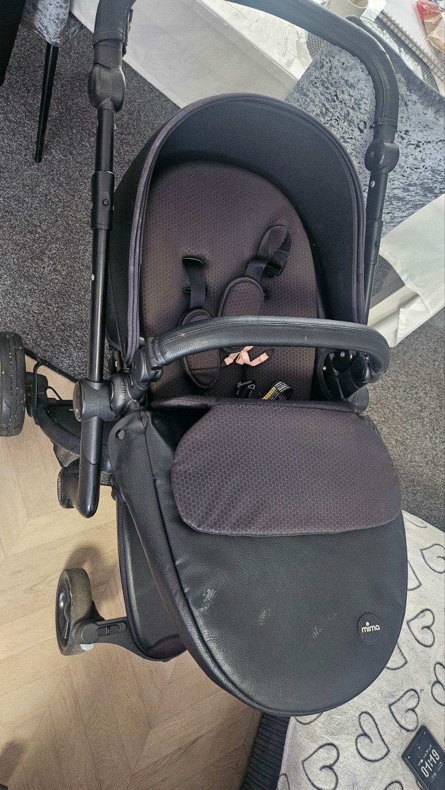 Mima Xari kinderwagen - Zwart, Gebruikt, Ophalen of Verzenden, Met reiswieg, Kinderwagen