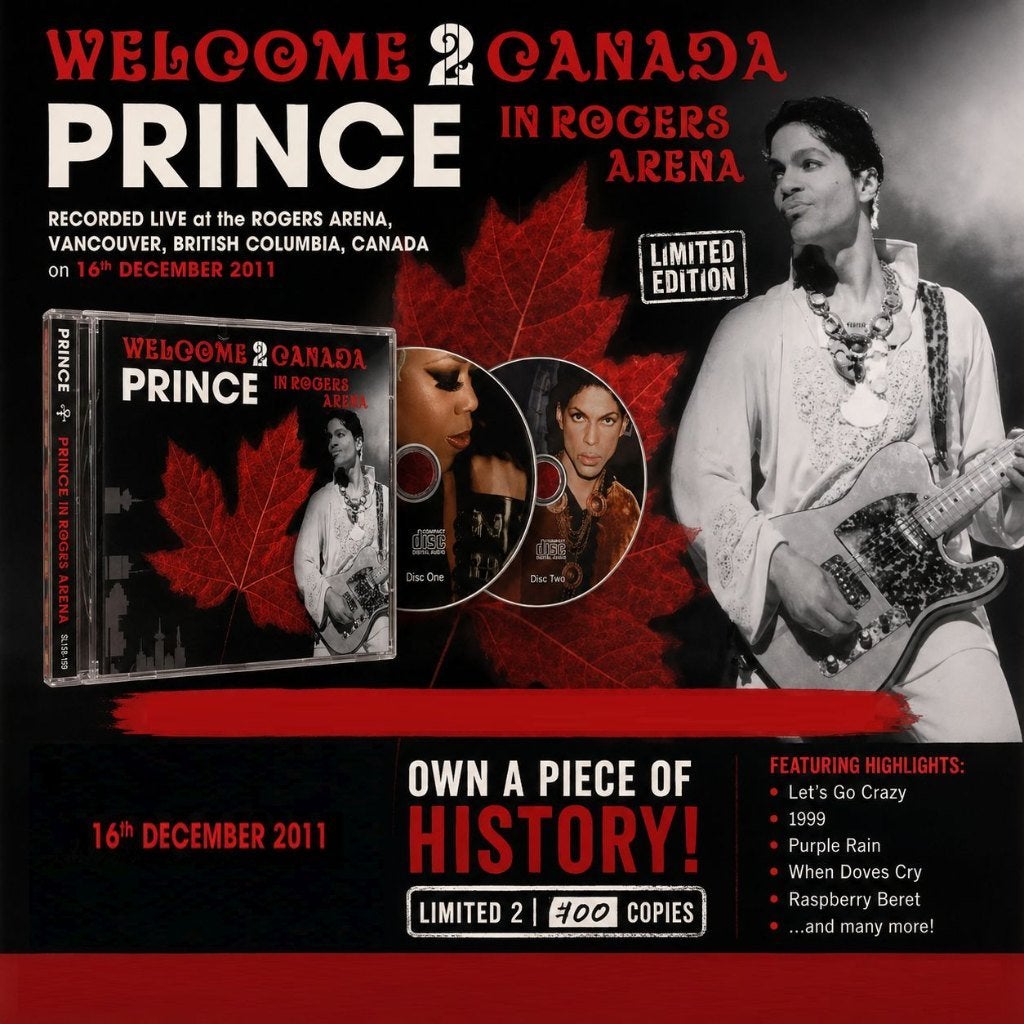 Prince - Welcome 2 Canada 2CD (British Columbia, Vancouver), Cd's en Dvd's, Cd's | Pop, Live-album, Import, Nieuw in verpakking