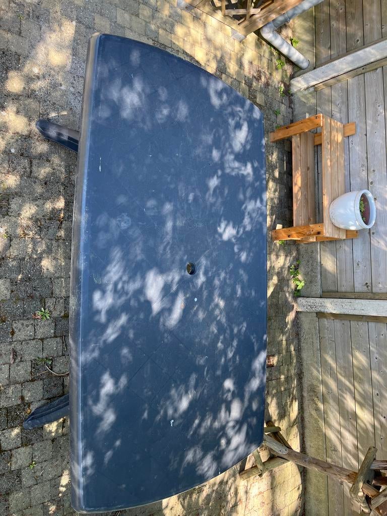Jardin kunststof tuintafel met 4 stoelen, Tuin en Terras, Tuintafels, Ophalen of Verzenden, Gebruikt, Rechthoekig, Kunststof