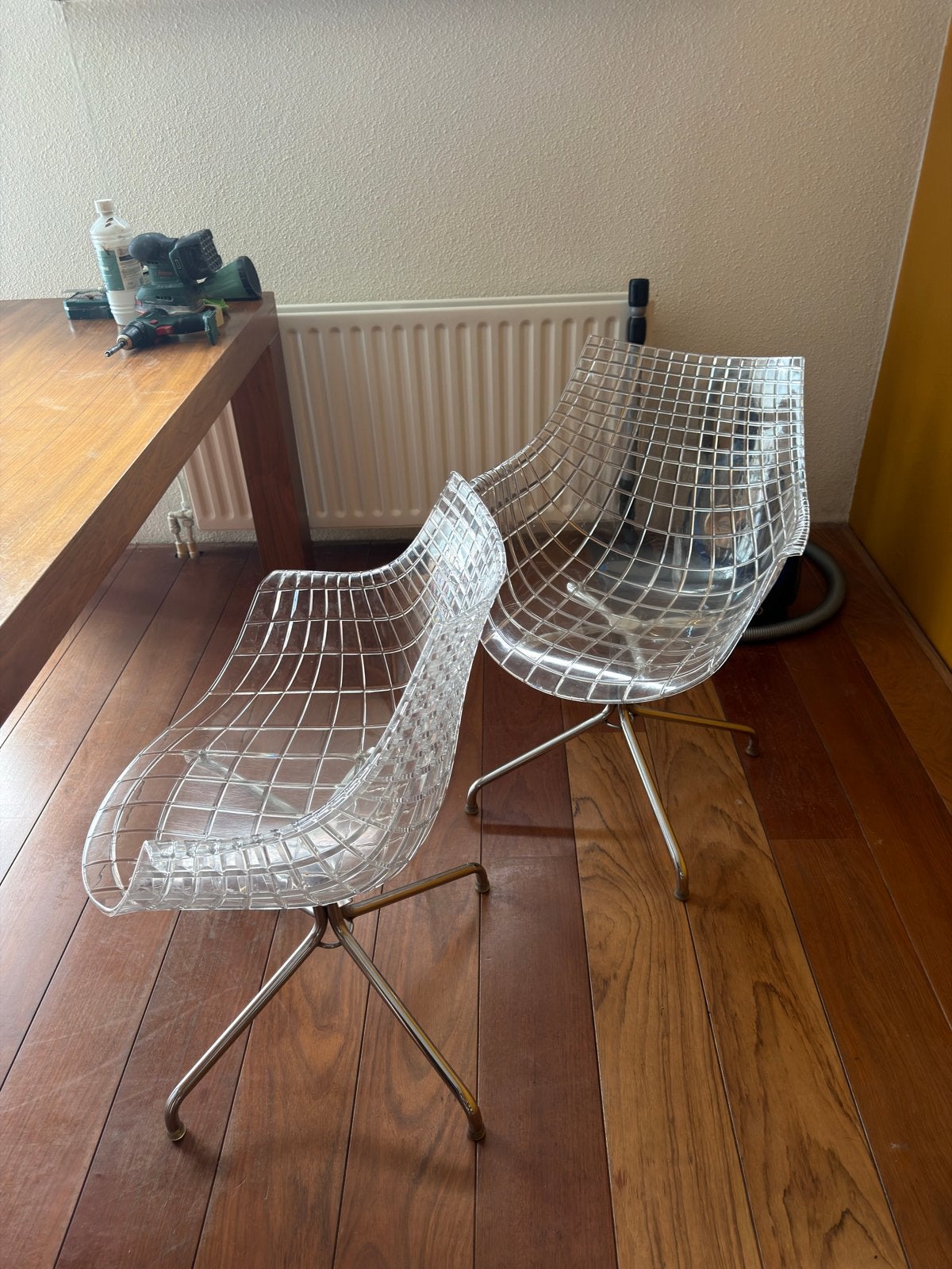 Set van 4 transparante Meridiana designstoelen van Driade., Ophalen, Kunststof, Gebruikt, Overige kleuren