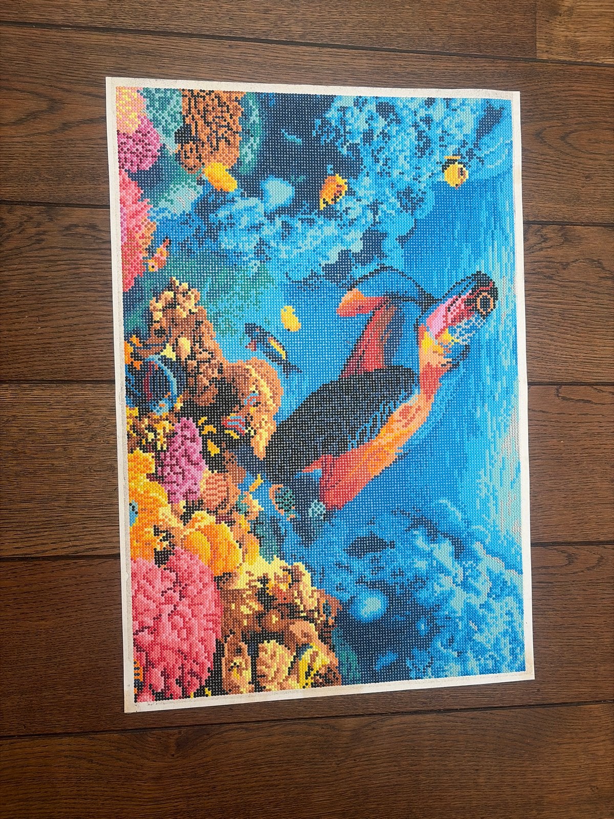 Diamond Painting Duiker Koraalrif, Zee en Strand, Handgemaakt, Diamond painting, Meerkleurig