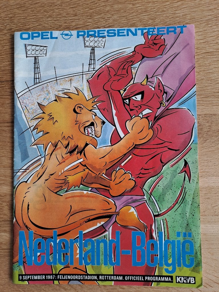 Programmaboekje Nederland-België 1987, Ophalen of Verzenden, Gebruikt, Overige binnenlandse clubs, Boek of Tijdschrift
