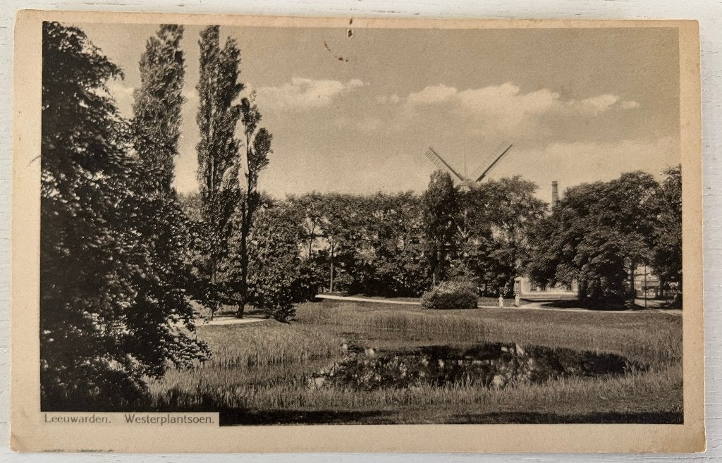 Oude Ansichtkaart - Leeuwarden - Westerplantsoen, Verzamelen, Ophalen of Verzenden, 1920 tot 1940, Gelopen, Friesland