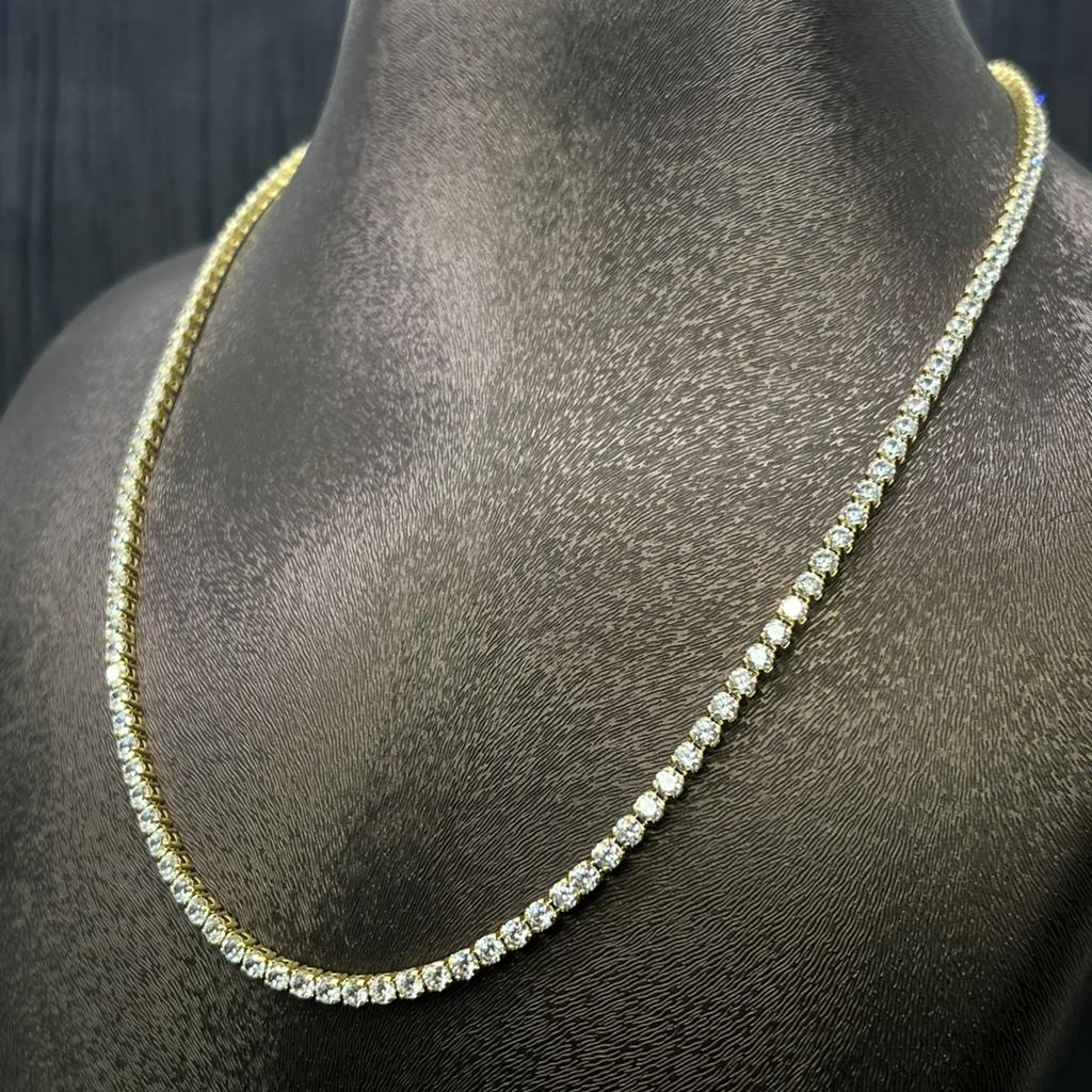 14 karaat gouden collier ketting tennis schakel, Sieraden, Tassen en Uiterlijk, Kettingen, Ophalen of Verzenden, Nieuw, Goud