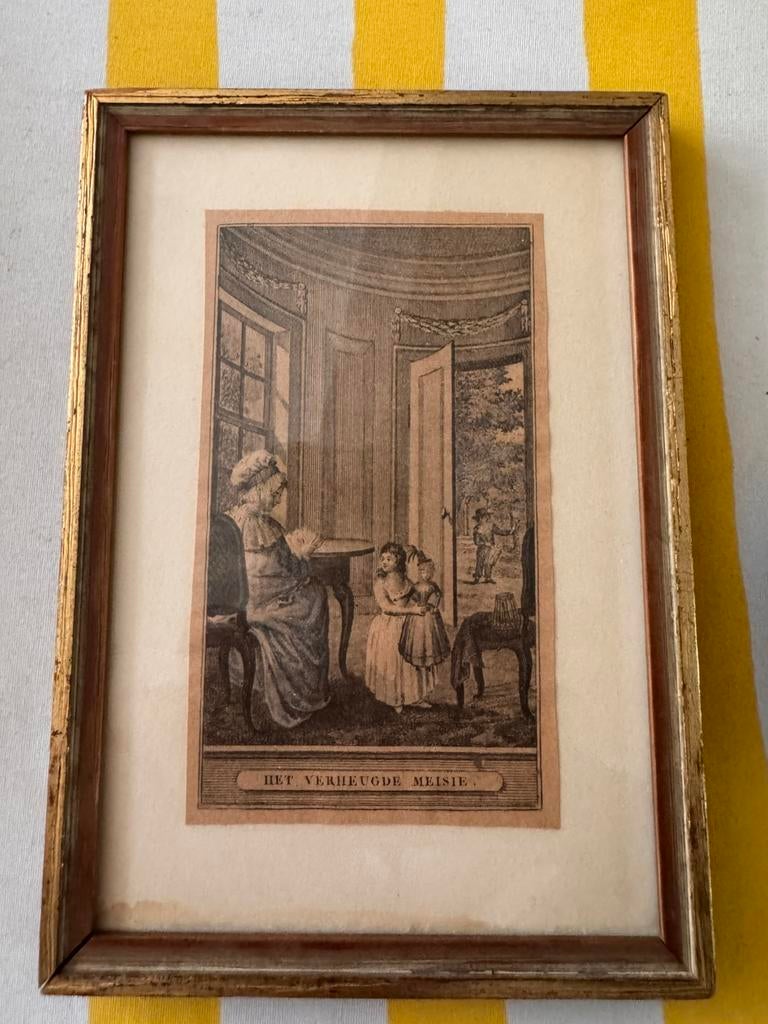 Prent het verheugde meisje, Verzamelen, Ophalen of Verzenden, Voor 1940