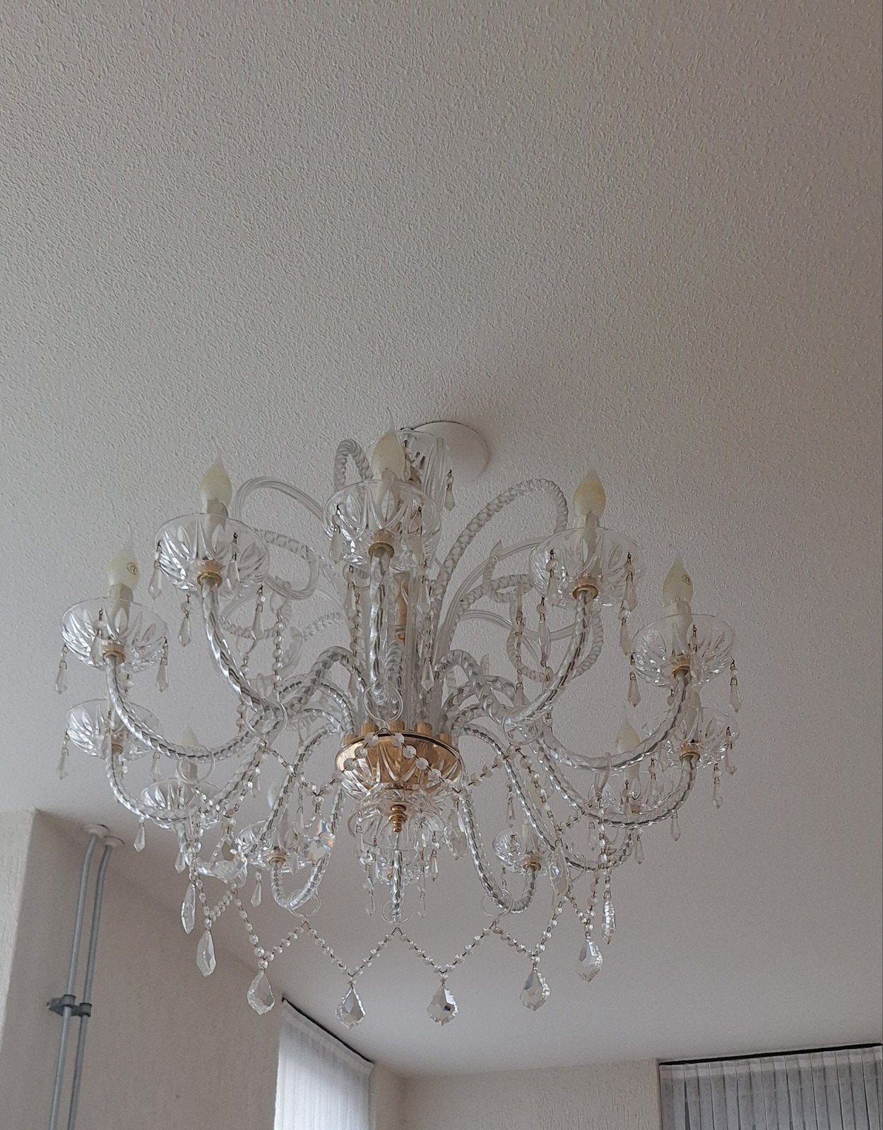 Kristallen kroonluchter - Klassiek design, Ophalen, Gebruikt, Glas, Klassiek, Barok, Elegant