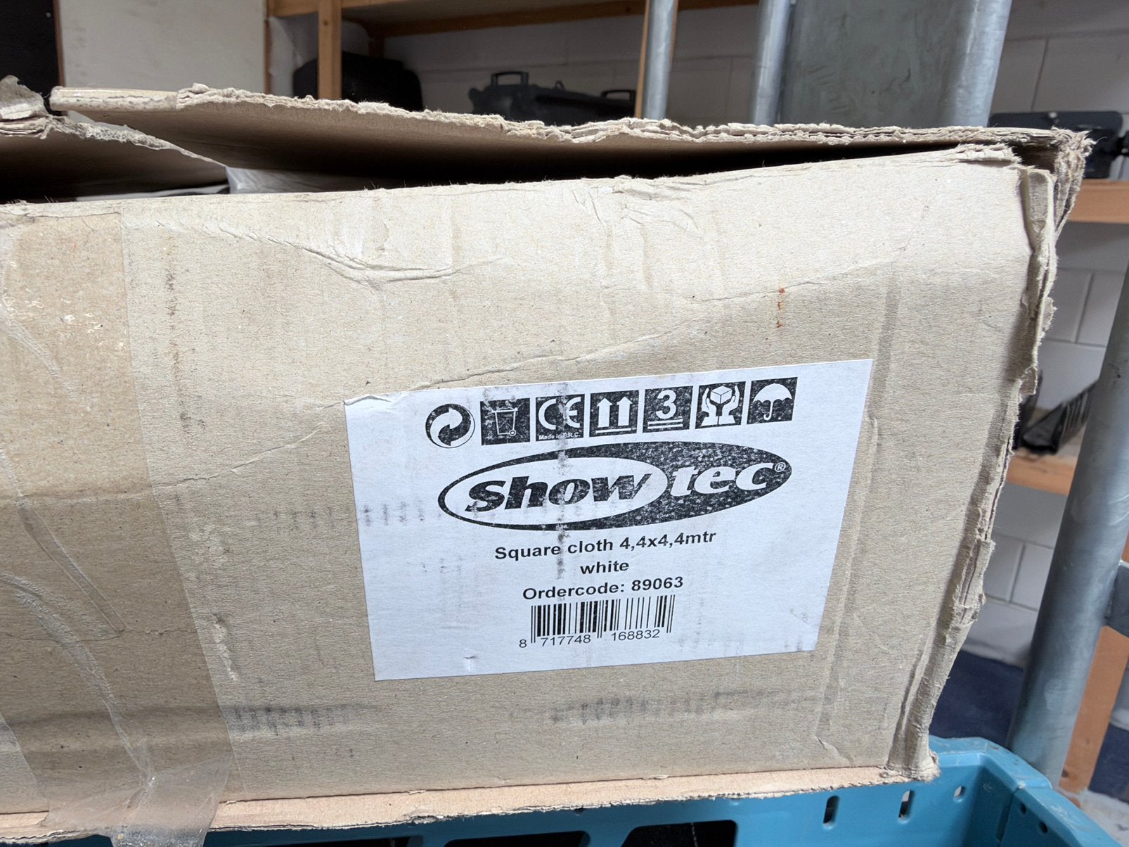Showtec Square Cloth 4,4 x 4,4 m wit – decordoek / trussdoek, Ophalen of Verzenden, Zo goed als nieuw, Licht, Kleur
